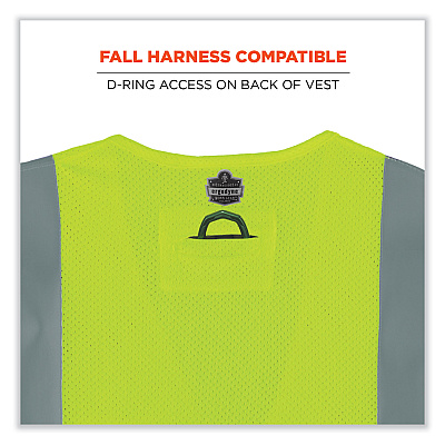 ergodyne GloWear 8263FRHL Class 2 FR Safety Economy Hook and Loop Vest, Modacrylic Mesh/Cotton, Large/X-Large, Lime (EGO21865)