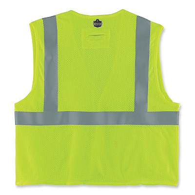ergodyne GloWear 8263FRHL Class 2 FR Safety Economy Hook and Loop Vest, Modacrylic Mesh/Cotton, 2X-Large/3X-Large, Lime (EGO21867)