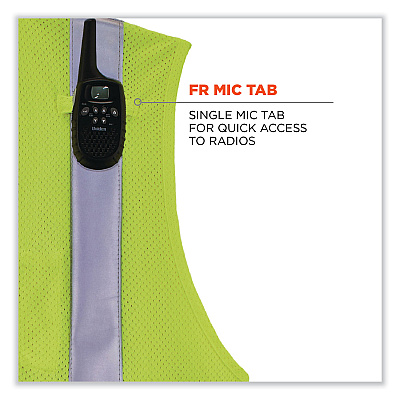 ergodyne GloWear 8263FRHL Class 2 FR Safety Economy Hook and Loop Vest, Modacrylic Mesh/Cotton, 4X-Large/5X-Large, Lime (EGO21869)