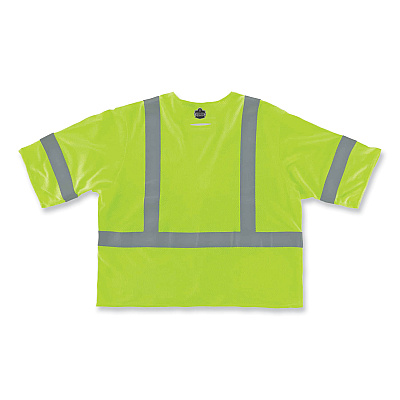 ergodyne GloWear 8356FRHL Class 3 FR Hook and Loop Safety Vest with Sleeves, Modacrylic, Small/Medium, Lime (EGO22213)