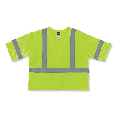 ergodyne GloWear 8356FRHL Class 3 FR Hook and Loop Safety Vest with Sleeves, Modacrylic, 4X-Large/5X-Large, Lime (EGO22219)