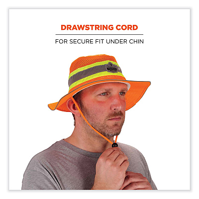 ergodyne GloWear 8935 Hi-Vis Ranger Sun Hat, Polyester, Large/X-Large, Orange (EGO23258)