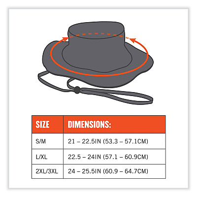 ergodyne GloWear 8935 Hi-Vis Ranger Sun Hat, Polyester, 2X-Large/3X-Large, Orange (EGO23262)