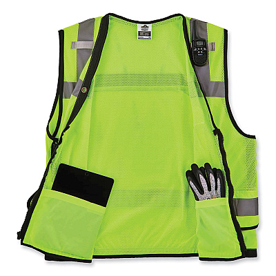 ergodyne GloWear 8253HDZ Class 2 Heavy-Duty Mesh Surveyors Vest, Polyester, Large/X-Large, Lime (EGO23325)