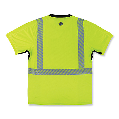 ergodyne GloWear 8283BK Class 2 Lightweight Performance Hi-Vis T-Shirt, Polyester, Large, Lime (EGO23504)