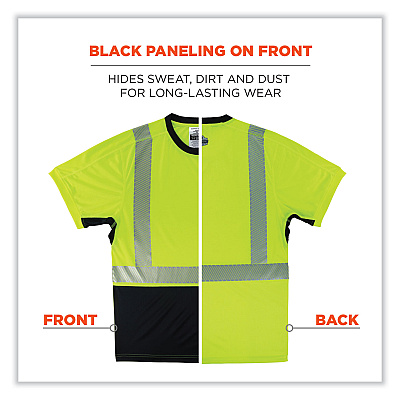 ergodyne GloWear 8283BK Class 2 Lightweight Performance Hi-Vis T-Shirt, Polyester, 5X-Large, Lime (EGO23509)