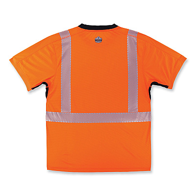 ergodyne GloWear 8283BK Class 2 Lightweight Performance Hi-Vis T-Shirt, Polyester, Small, Orange (EGO23512)