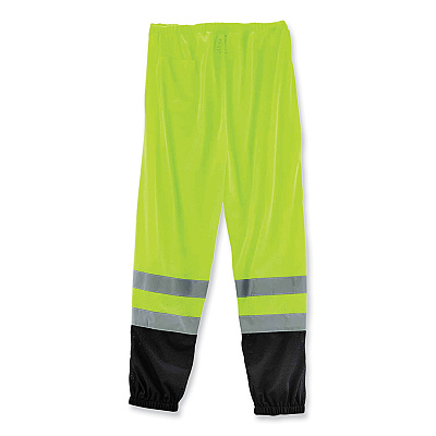 ergodyne GloWear 8910BK Class E Hi-Vis Pants with Black Bottom, Polyester, 2X-Large/3X-Large, Lime (EGO23957)