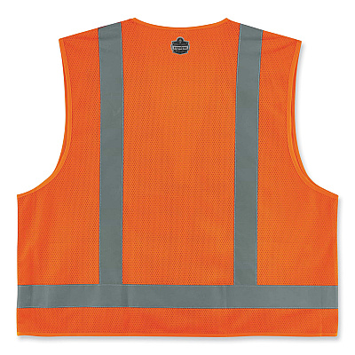 ergodyne GloWear 8249Z Class 2 Economy Surveyors Zipper Vest, Polyester, X-Small, Orange (EGO24011)