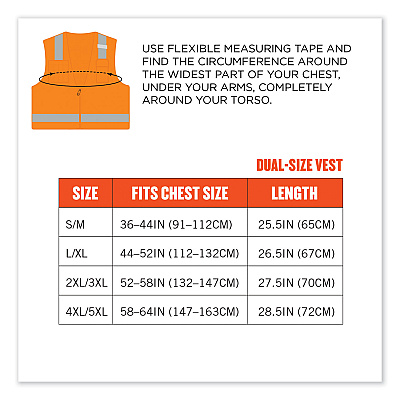 ergodyne GloWear 8249Z Class 2 Economy Surveyors Zipper Vest, Polyester, Large/X-Large, Orange (EGO24015)