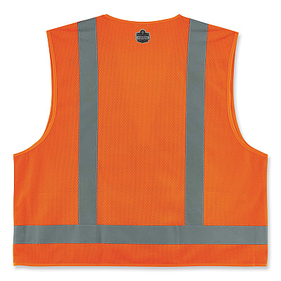 ergodyne GloWear 8249Z Class 2 Economy Surveyors Zipper Vest, Polyester, 2X-Large/3X-Large, Orange (EGO24017)