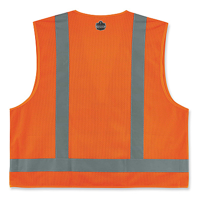 ergodyne GloWear 8249Z Class 2 Economy Surveyors Zipper Vest, Polyester, 4X-Large/5X-Large, Orange (EGO24019)