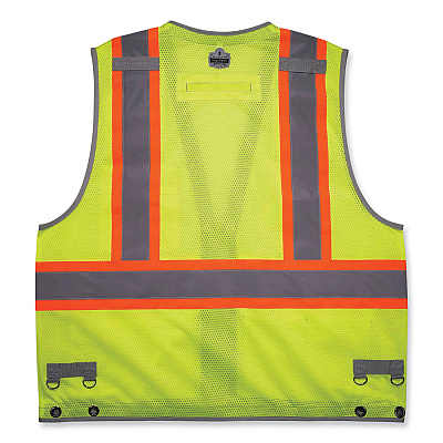 ergodyne GloWear 8231TV Class 2 Hi-Vis Tool Tethering Safety Vest, Polyester, Large/X-Large, Lime (EGO24175)