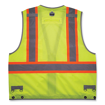 ergodyne GloWear 8231TVK Class 2 Hi-Vis Tool Tethering Safety Vest Kit, Polyester, Small/Medium, Lime (EGO24183)
