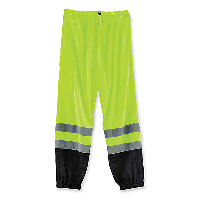ergodyne GloWear 8910BK Class E Hi-Vis Pants with Black Bottom, Polyester, Small/Medium, Lime (EGO23953)