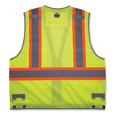 ergodyne GloWear 8231TVK Class 2 Hi-Vis Tool Tethering Safety Vest Kit, Polyester, 4X-Large/5X-Large, Lime (EGO24189)