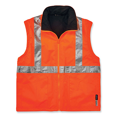 ergodyne GloWear 8385 Class 3 Hi-Vis 4-in-1 Jacket, Medium, Orange (EGO24373)