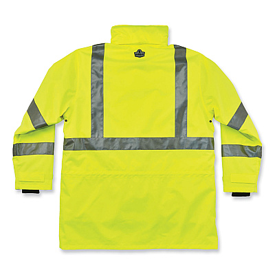 ergodyne GloWear 8385 Class 3 Hi-Vis 4-in-1 Jacket, X-Large, Lime (EGO24385)