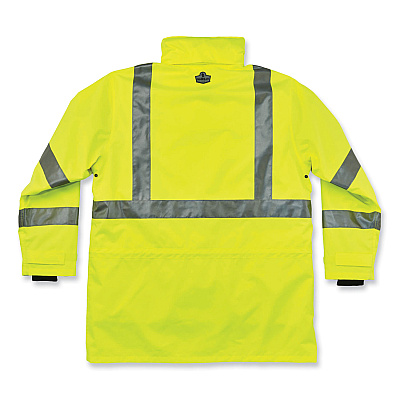 ergodyne GloWear 8385 Class 3 Hi-Vis 4-in-1 Jacket, 3X-Large, Lime (EGO24387)
