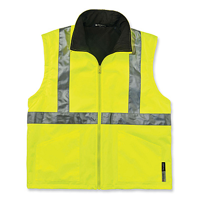 ergodyne GloWear 8385 Class 3 Hi-Vis 4-in-1 Jacket, 3X-Large, Lime (EGO24387)