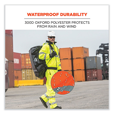ergodyne GloWear 8915 Class E Hi-Vis Rain Pants, Medium, Orange (EGO24413)