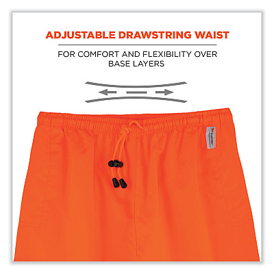 ergodyne GloWear 8915 Class E Hi-Vis Rain Pants, Medium, Orange (EGO24413)