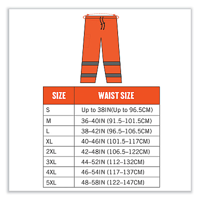 ergodyne GloWear 8915 Class E Hi-Vis Rain Pants, Medium, Orange (EGO24413)