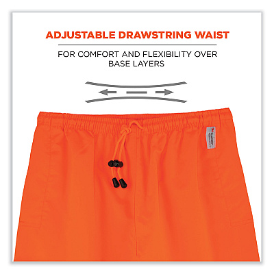 ergodyne GloWear 8915 Class E Hi-Vis Rain Pants, Large, Orange (EGO24414)