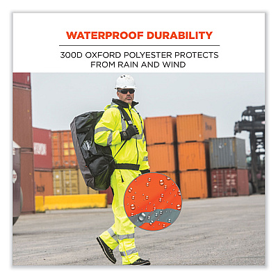 ergodyne GloWear 8915 Class E Hi-Vis Rain Pants, X-Large, Orange (EGO24415)