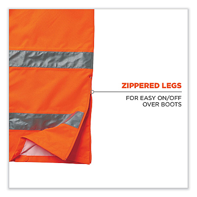 ergodyne GloWear 8915 Class E Hi-Vis Rain Pants, X-Large, Orange (EGO24415)