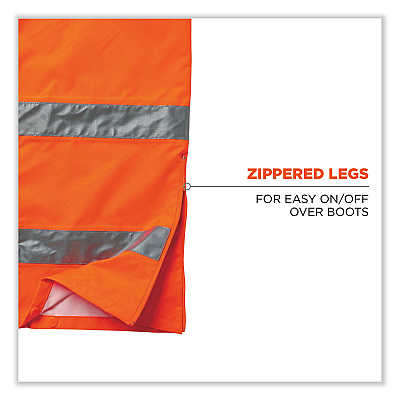 ergodyne GloWear 8915 Class E Hi-Vis Rain Pants, 4X-Large, Orange (EGO24418)