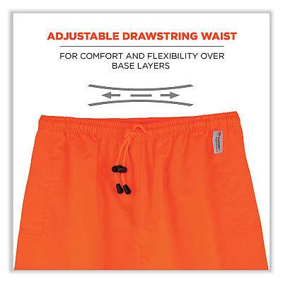 ergodyne GloWear 8915 Class E Hi-Vis Rain Pants, 5X-Large, Orange (EGO24419)