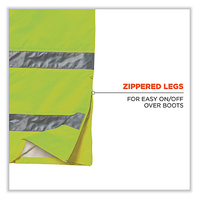 ergodyne GloWear 8915 Class E Hi-Vis Rain Pants, Small, Lime (EGO24422)