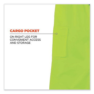 ergodyne GloWear 8915 Class E Hi-Vis Rain Pants, Small, Lime (EGO24422)