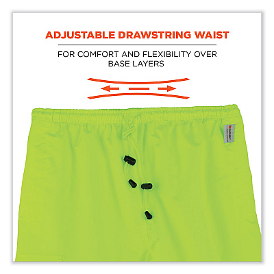 ergodyne GloWear 8915 Class E Hi-Vis Rain Pants, Medium, Lime (EGO24423)