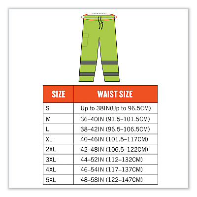 ergodyne GloWear 8915 Class E Hi-Vis Rain Pants, Medium, Lime (EGO24423)