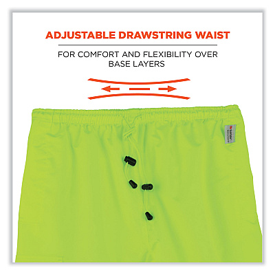 ergodyne GloWear 8915 Class E Hi-Vis Rain Pants, Large, Lime (EGO24424)