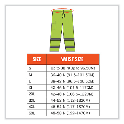 ergodyne GloWear 8915 Class E Hi-Vis Rain Pants, Large, Lime (EGO24424)