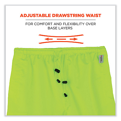 ergodyne GloWear 8915 Class E Hi-Vis Rain Pants, X-Large, Lime (EGO24425)