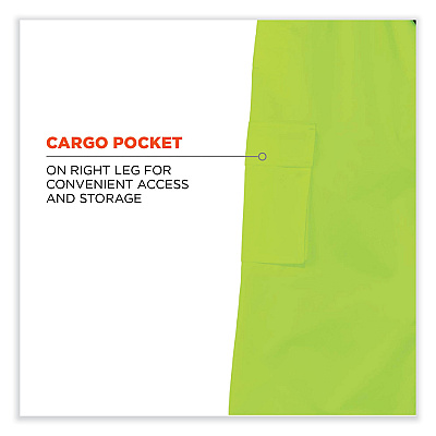 ergodyne GloWear 8915 Class E Hi-Vis Rain Pants, X-Large, Lime (EGO24425)