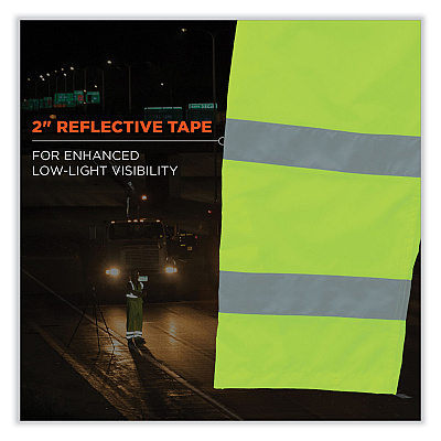 ergodyne GloWear 8915 Class E Hi-Vis Rain Pants, 2X-Large, Lime (EGO24426)