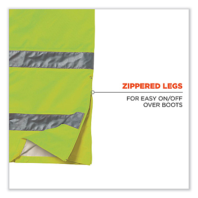 ergodyne GloWear 8915 Class E Hi-Vis Rain Pants, 2X-Large, Lime (EGO24426)
