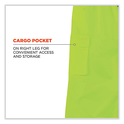 ergodyne GloWear 8915 Class E Hi-Vis Rain Pants, 2X-Large, Lime (EGO24426)