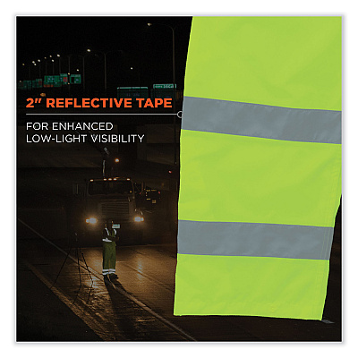 ergodyne GloWear 8915 Class E Hi-Vis Rain Pants, 4X-Large, Lime (EGO24428)