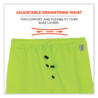 ergodyne GloWear 8915 Class E Hi-Vis Rain Pants, 4X-Large, Lime (EGO24428)