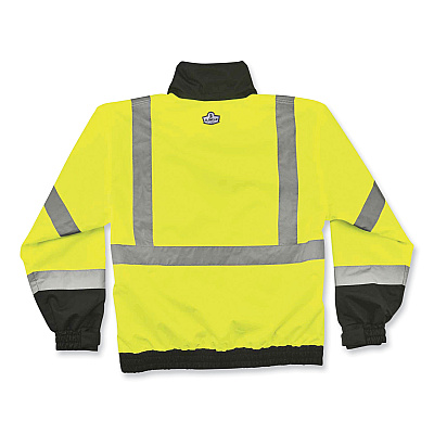 ergodyne GloWear 8379 Class 3 Hi-Vis Fleece Lined Bomber Jacket, Lime, 5X-Large (EGO24479)