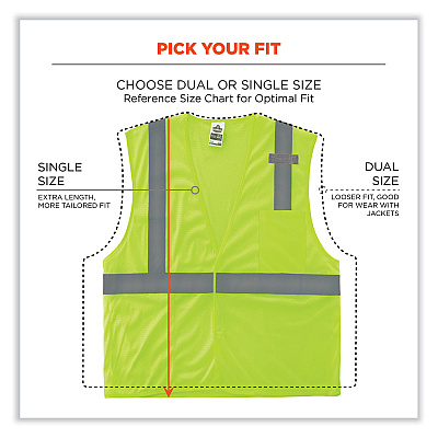 ergodyne GloWear 8210HL-S Single Size Class 2 Economy Mesh Vest, Polyester, 4X-Large, Lime (EGO24528)