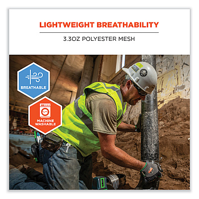 ergodyne GloWear 8210HL-S Single Size Class 2 Economy Mesh Vest, Polyester, Small, Orange (EGO24532)