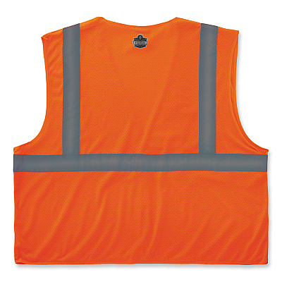 ergodyne GloWear 8210HL-S Single Size Class 2 Economy Mesh Vest, Polyester, 5X-Large, Orange (EGO24539)