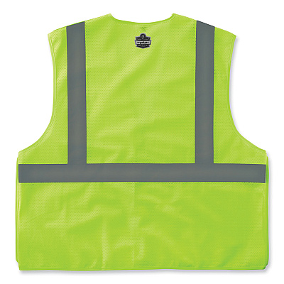 ergodyne GloWear 8215BA-S Single Size Class 2 Economy Breakaway Mesh Vest, Polyester, 4X-Large, Lime (EGO24548)